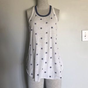 4th of July White tank with Blue stars